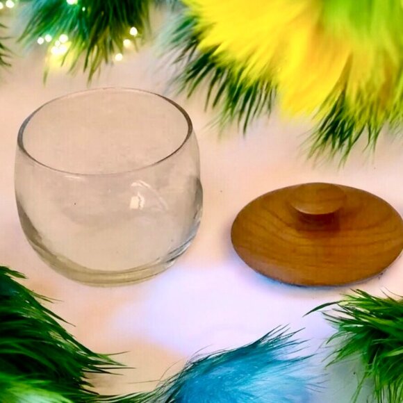 Myrtlewood Oregon Clear Glass Jar with Wood Lid + Sticker - Picture 1 of 10